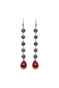 Lapiz Red Tear Drop Long Earring