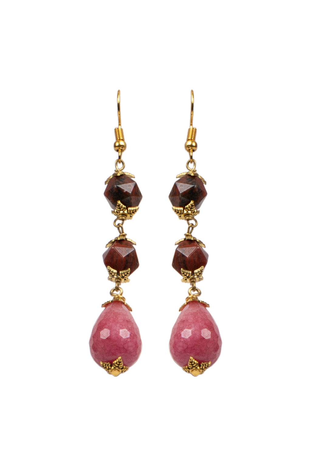 Jasper Pink Stone Drop Earring