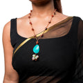 Red Jasper and Turquoise Pendant Necklace