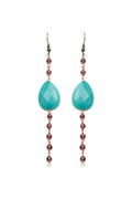 Blue Stone Drops Honey Glass Beads Earring
