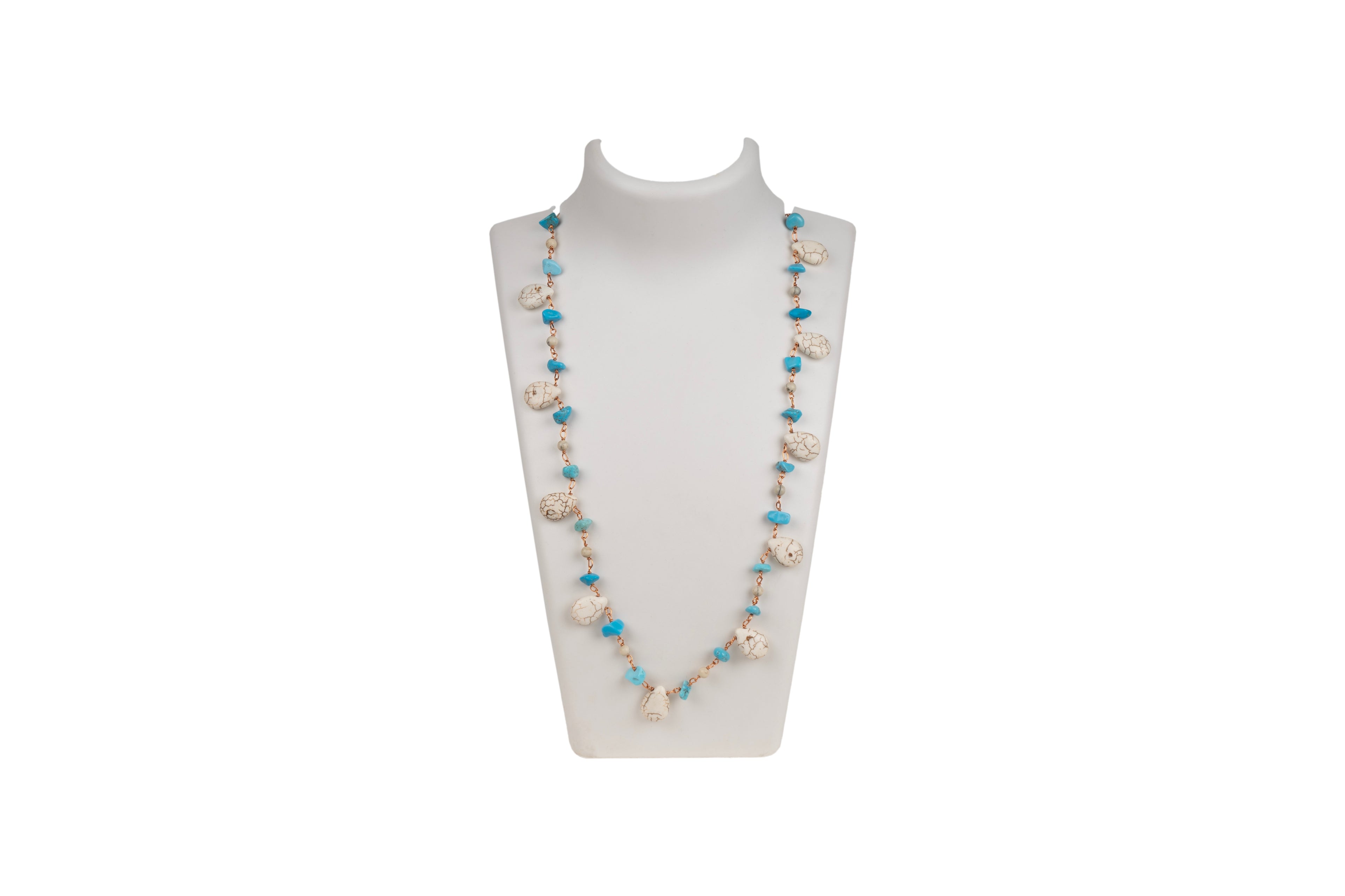 Howlite Turquoise Mixed Long Necklace