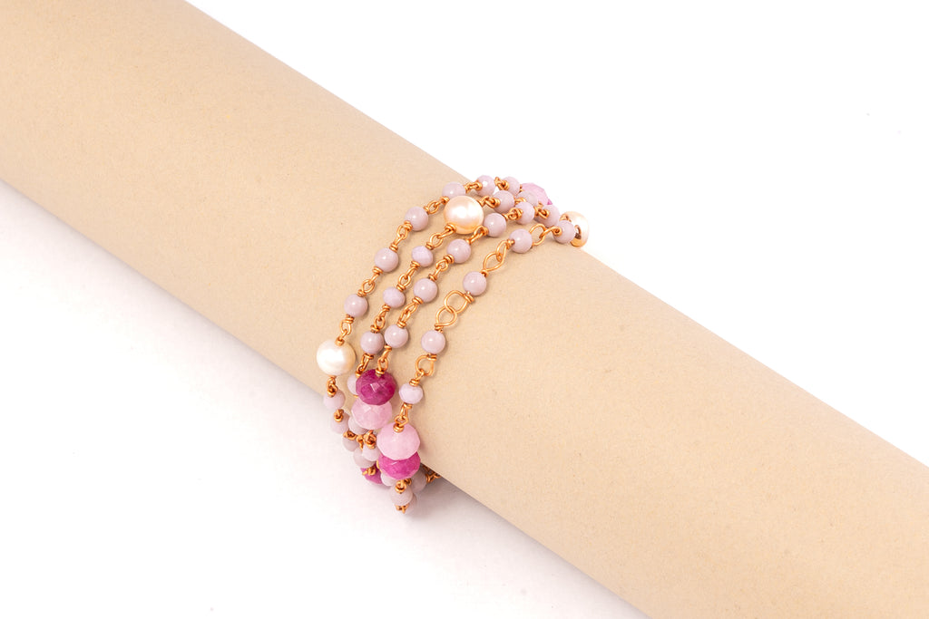 Multi-Layer Mixed Baati Bead and Pearl Bracelet