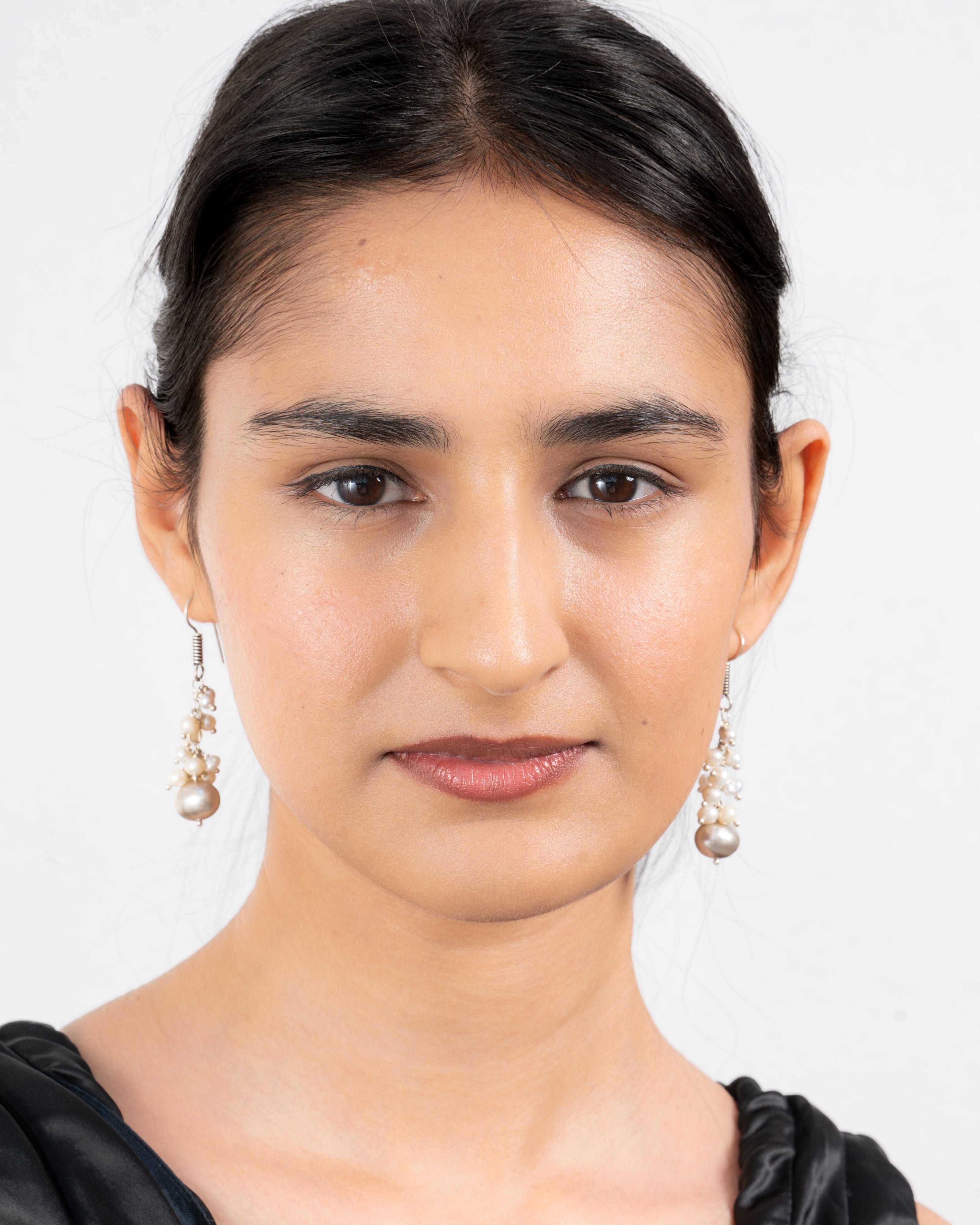 Grape-Inspired Pearl Cluster Drop Earrings