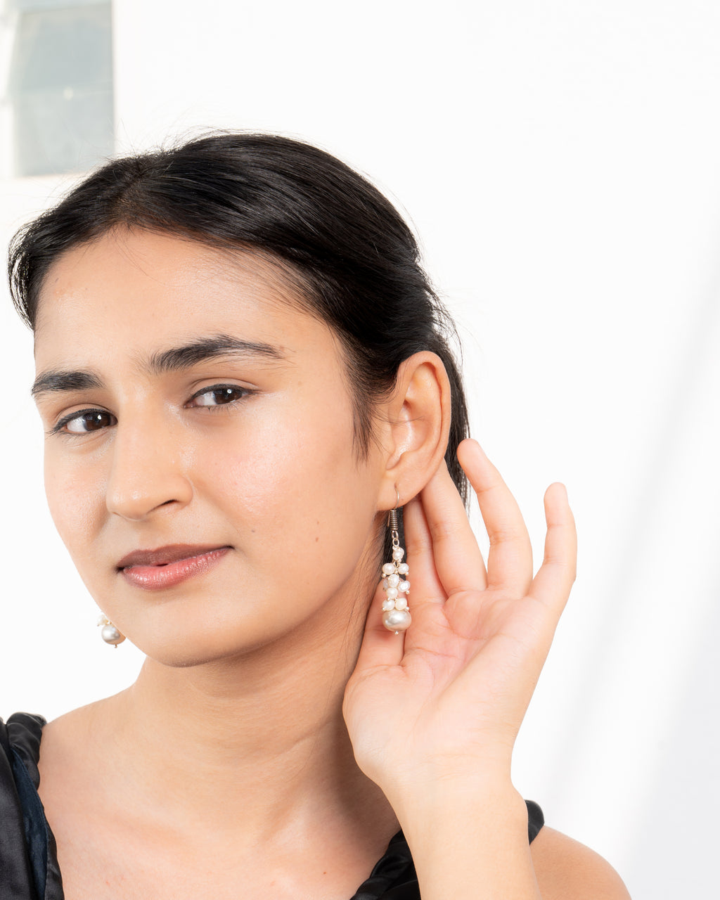 Grape-Inspired Pearl Cluster Drop Earrings