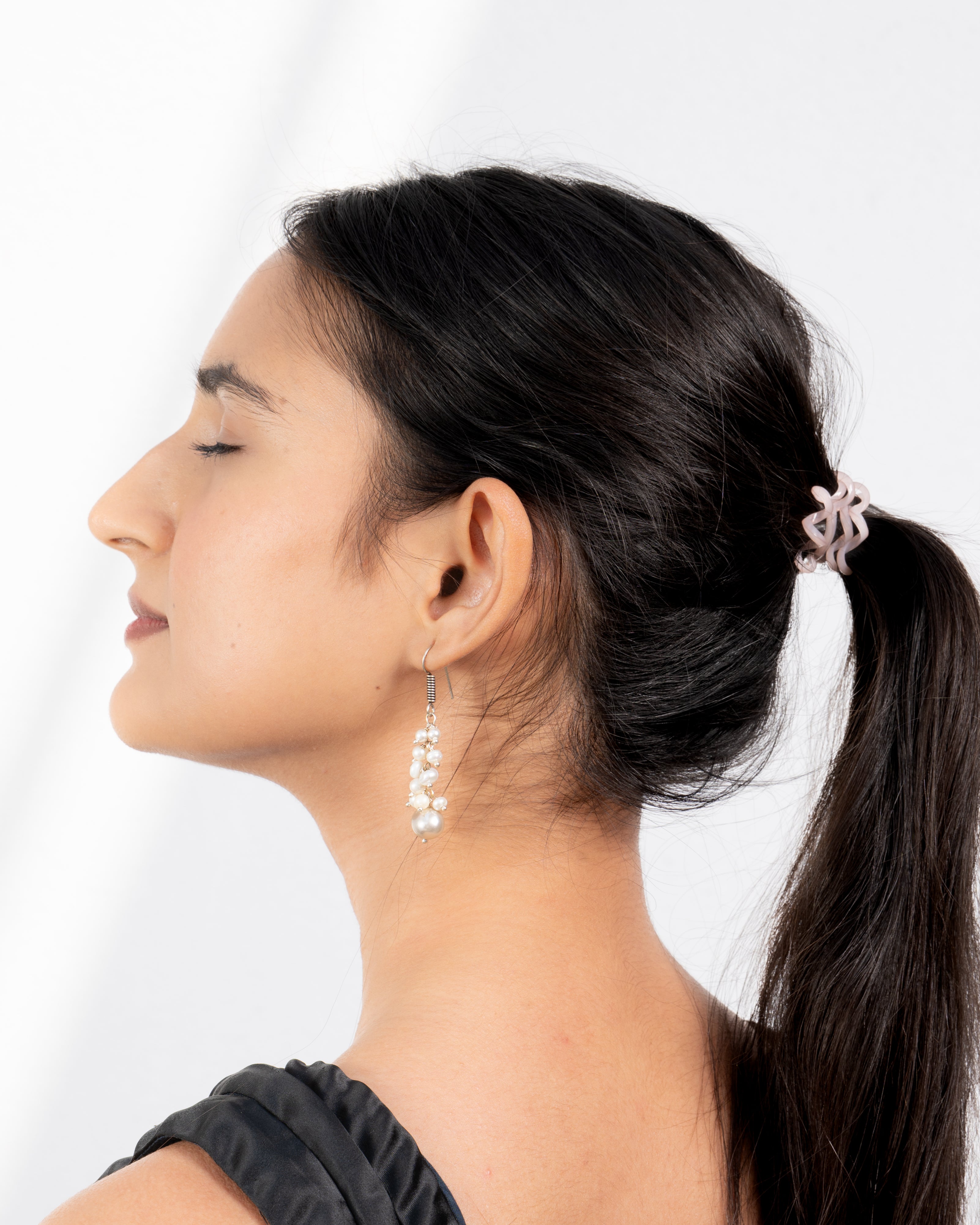 Grape-Inspired Pearl Cluster Drop Earrings