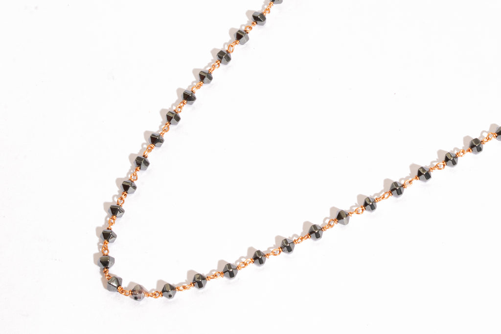 Long Magnelite Bead Necklace with Pearls