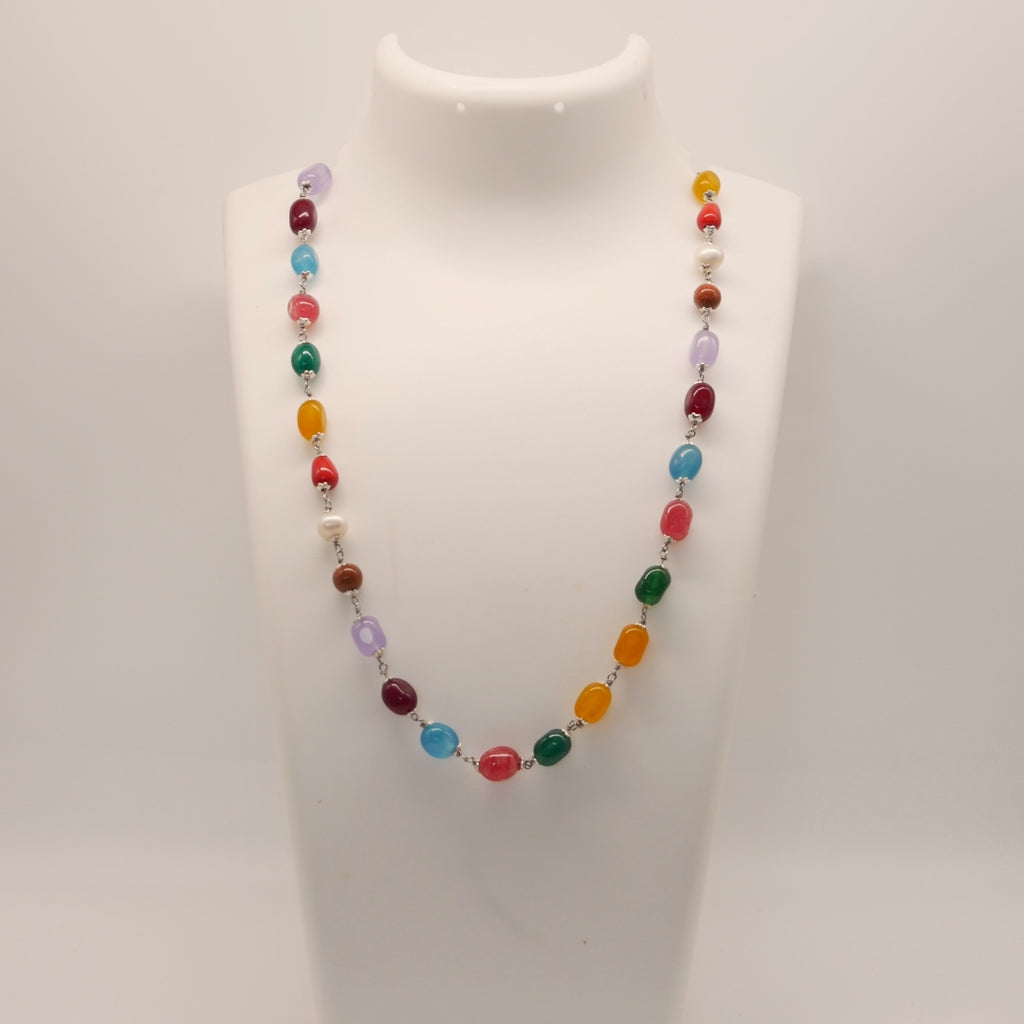 Handmade Cap Navaratna Beads Necklace