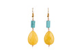 Torquise Yellow Drop Stone Earrings