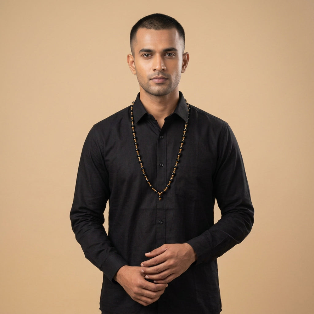Handmade Black cap Kalmani mala - 8mm - 108 Beads - 25 Pack