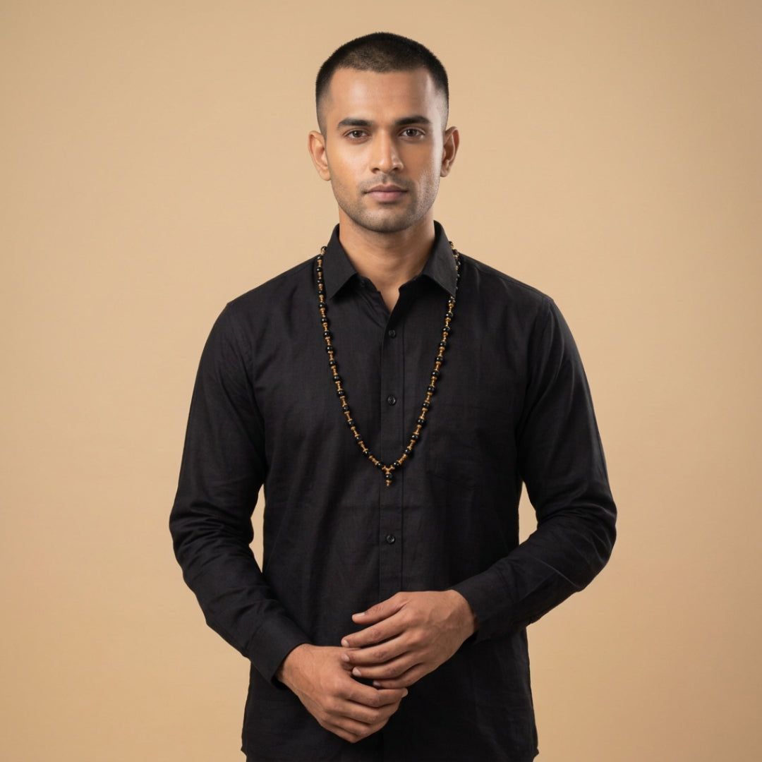 Handmade Black cap Kalmani mala - 8mm - 108 Beads - 25 Pack