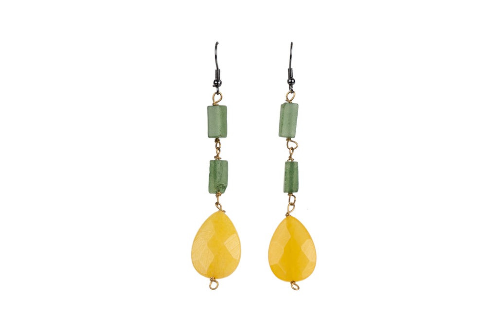 Jade Yellow Drop Stone Earring