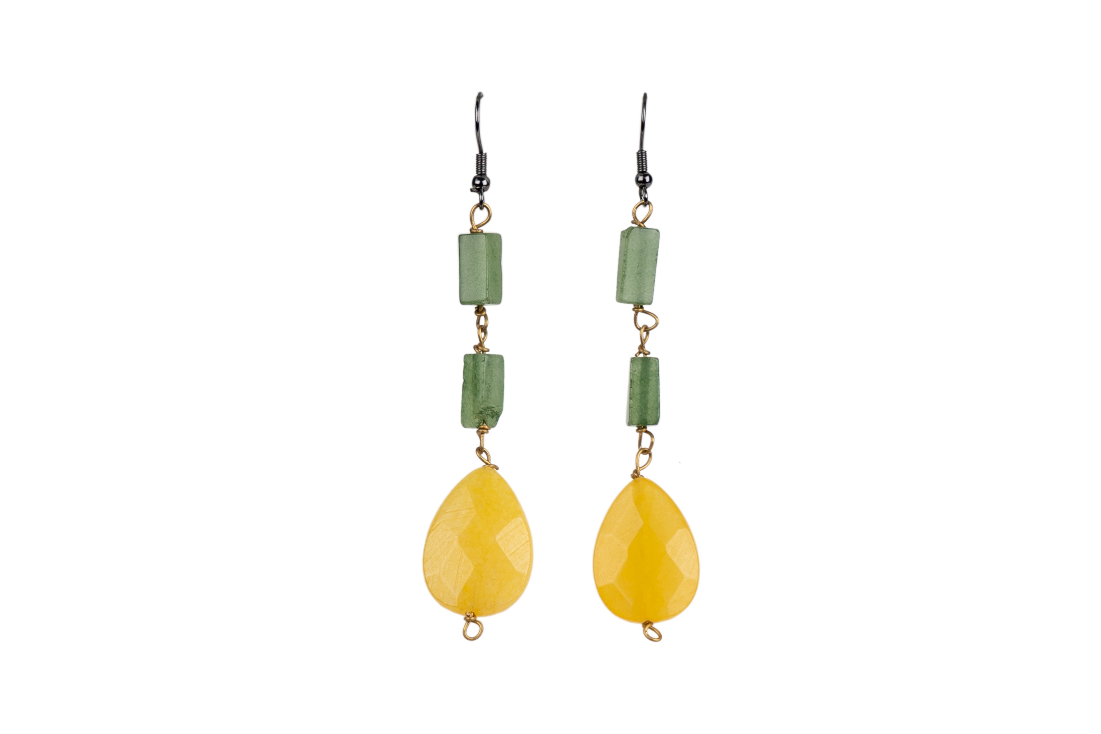 Jade Yellow Drop Stone Earring