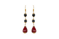Dark Lapiz Ruby Color Drop Earring