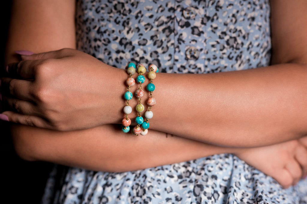 Three Layered Mixed Beads Bracelet