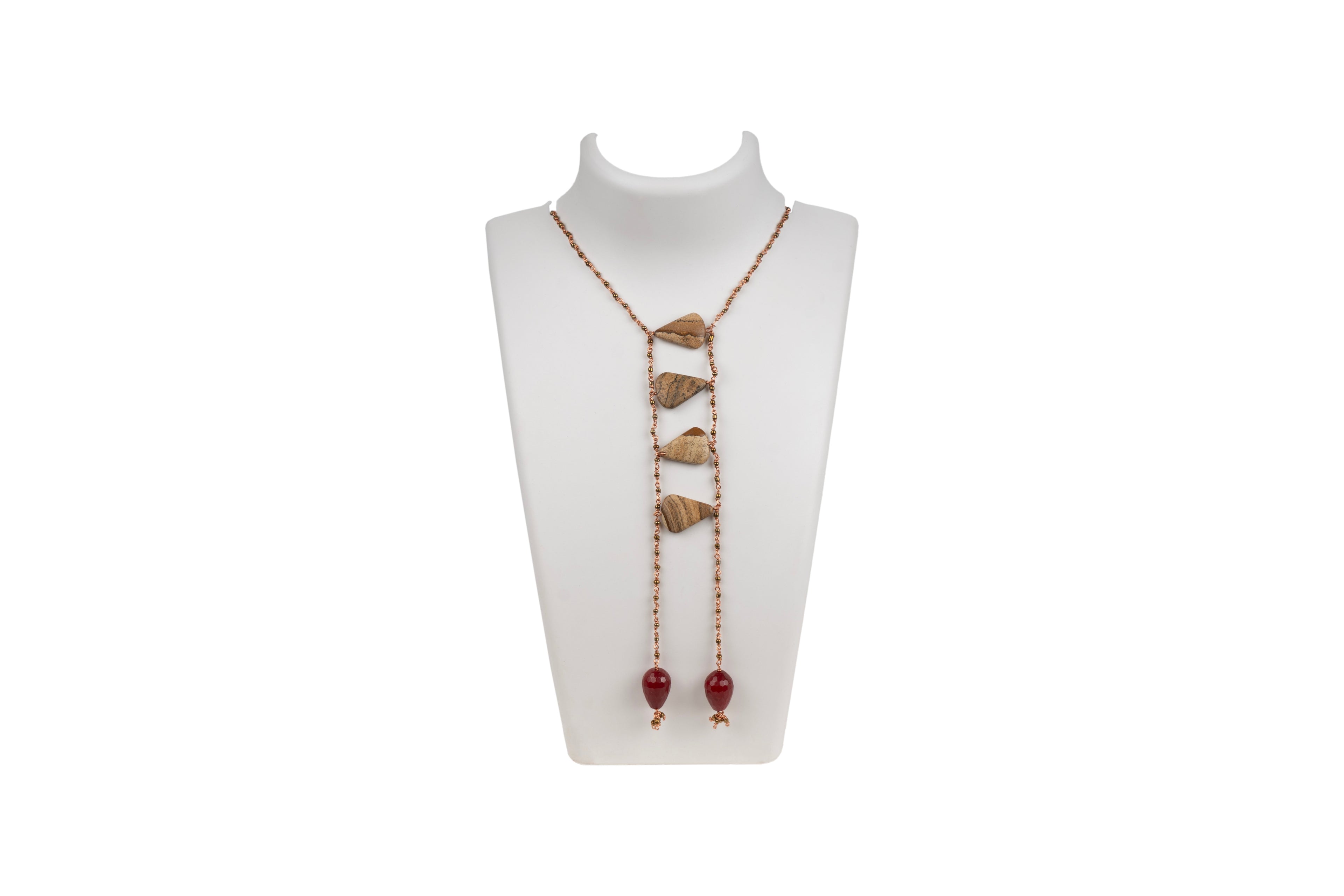 Hand Twisted Glass Beads Necklace