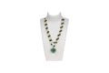Green Tiger Eye Baati Mixed Double Layered Necklace with Heart Pendant