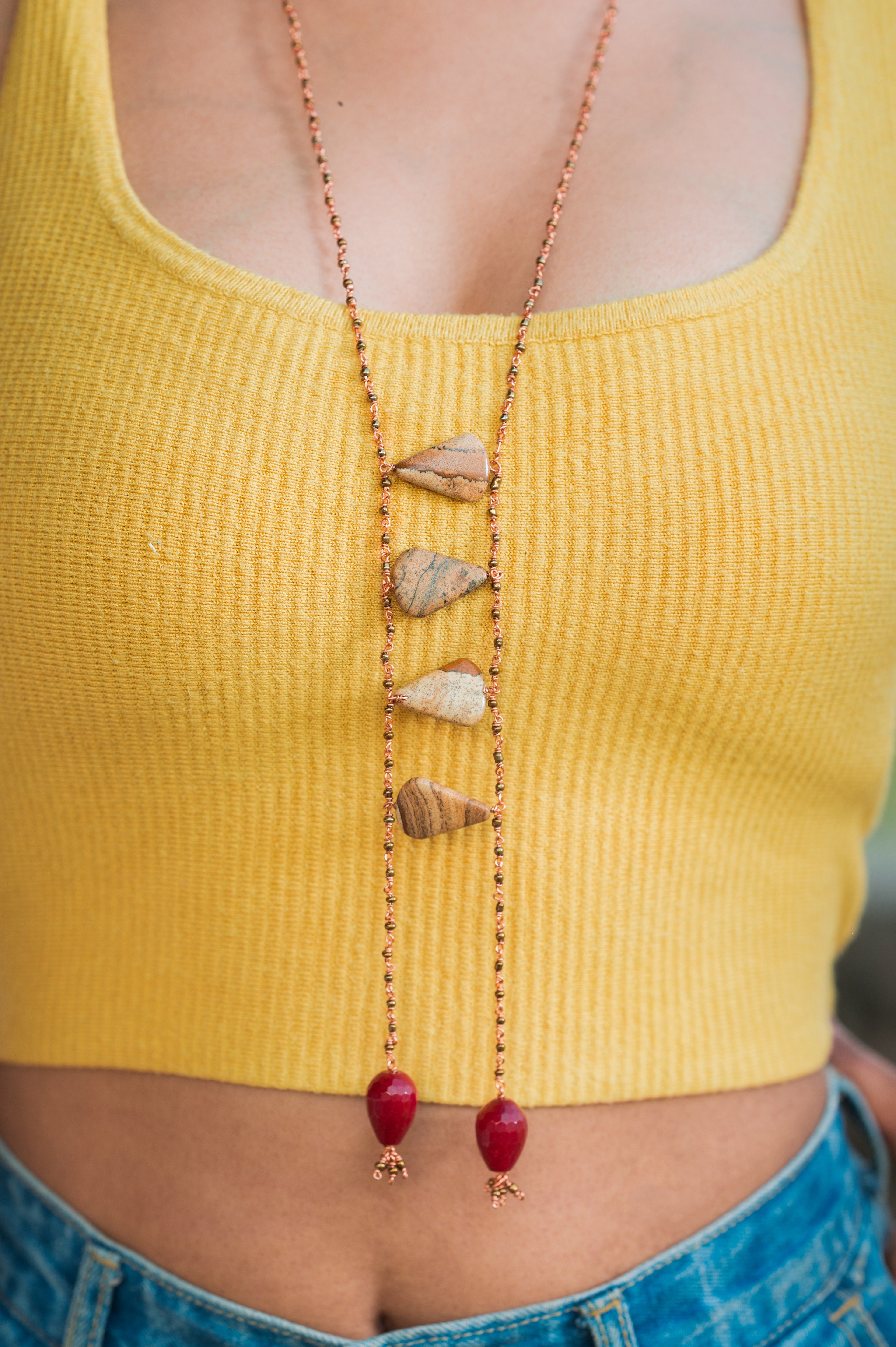 Hand Twisted Glass Beads Necklace