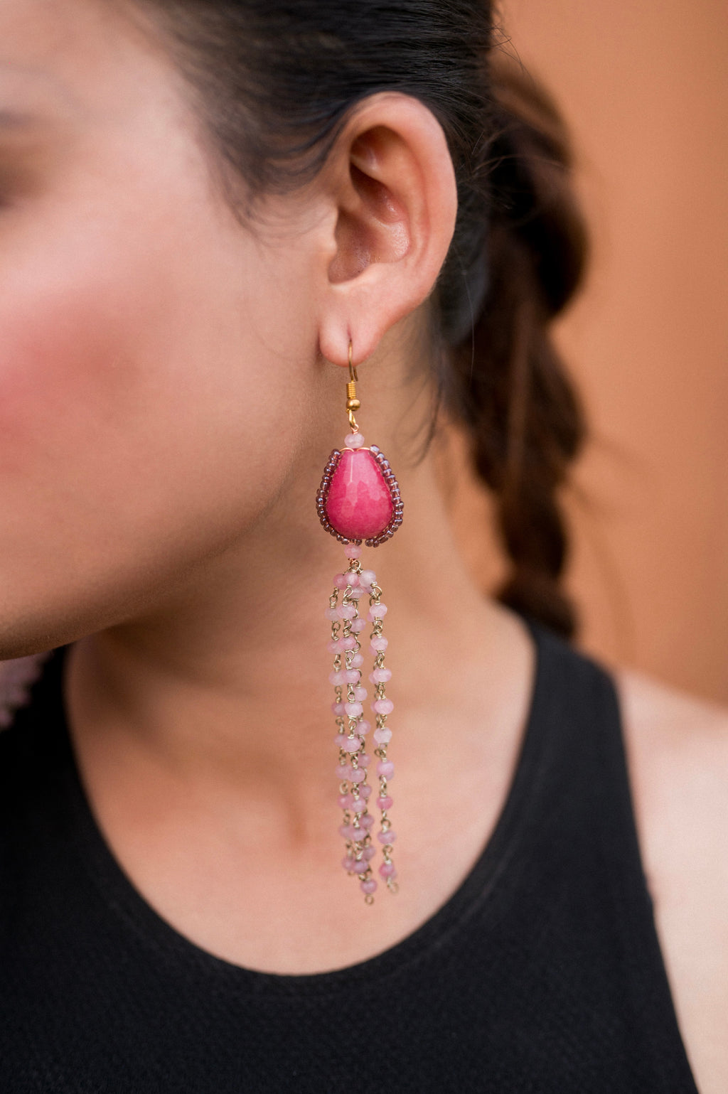 Rose Quartz Cocktail Earring