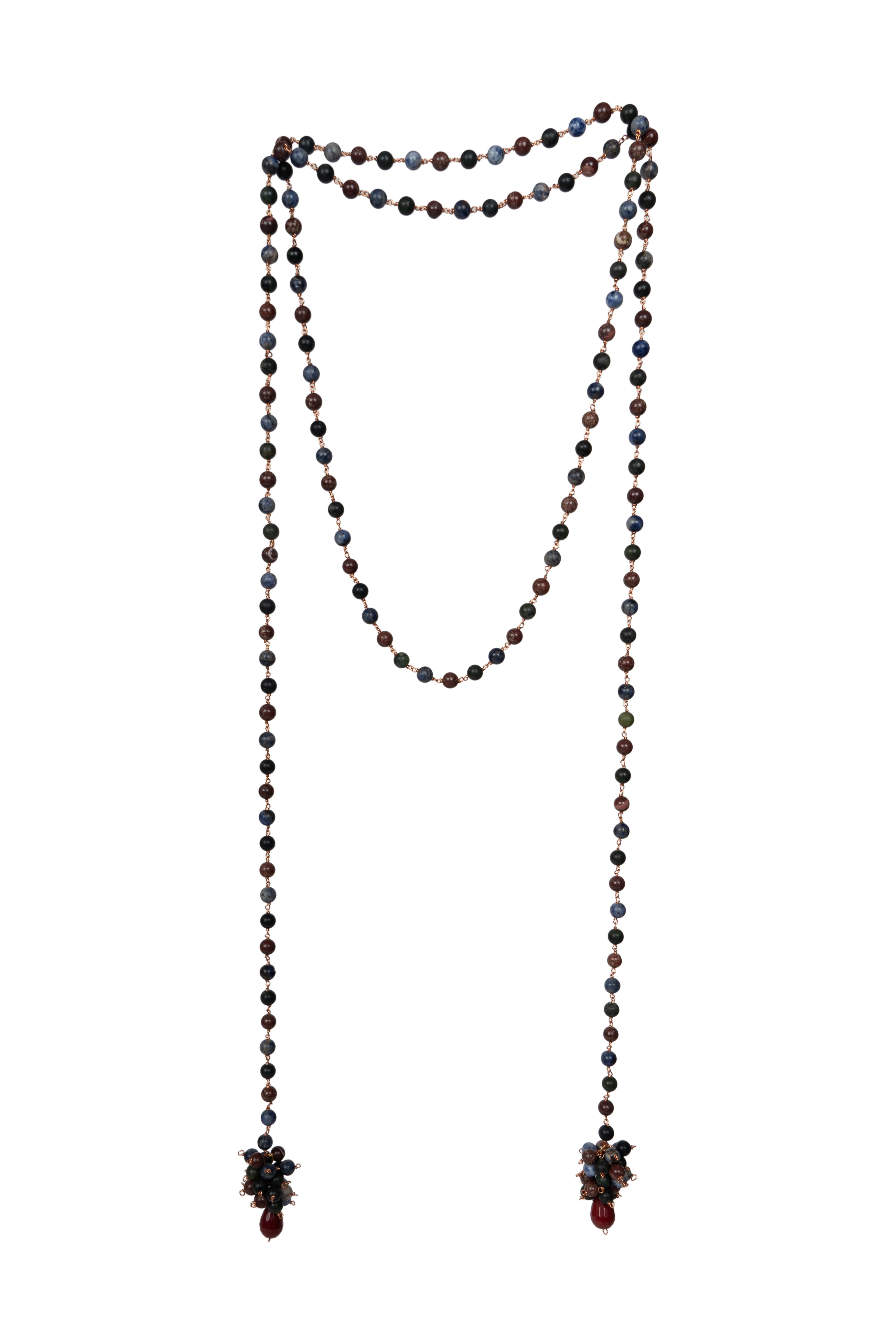 Long Bead Single String Necklace