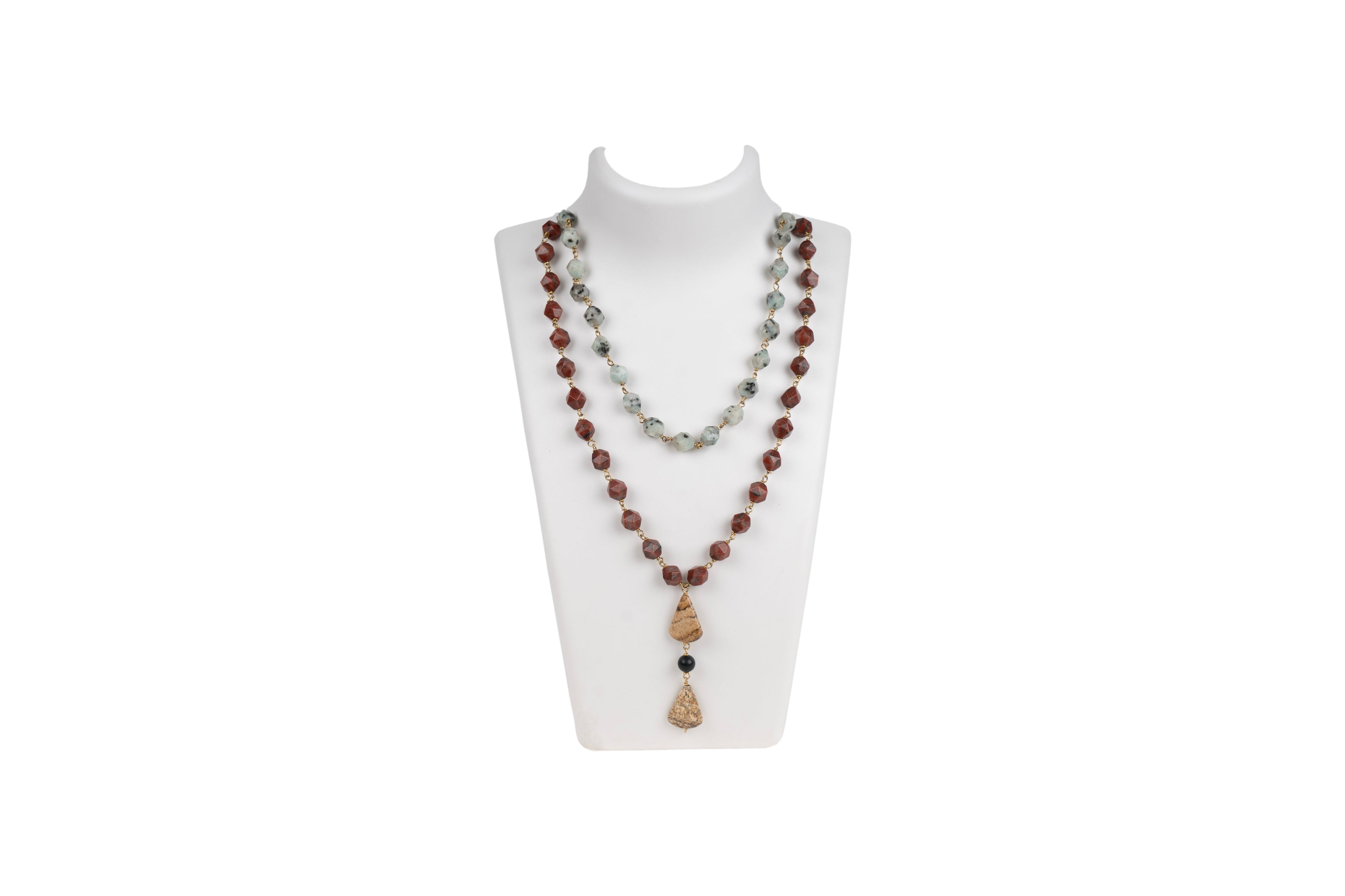 Starcut Kiwi Jasper Double Layered Necklace