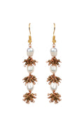 Pearl Mixed Golden Glass Beads Earring