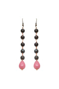 Pink Tear Drop Long Earring