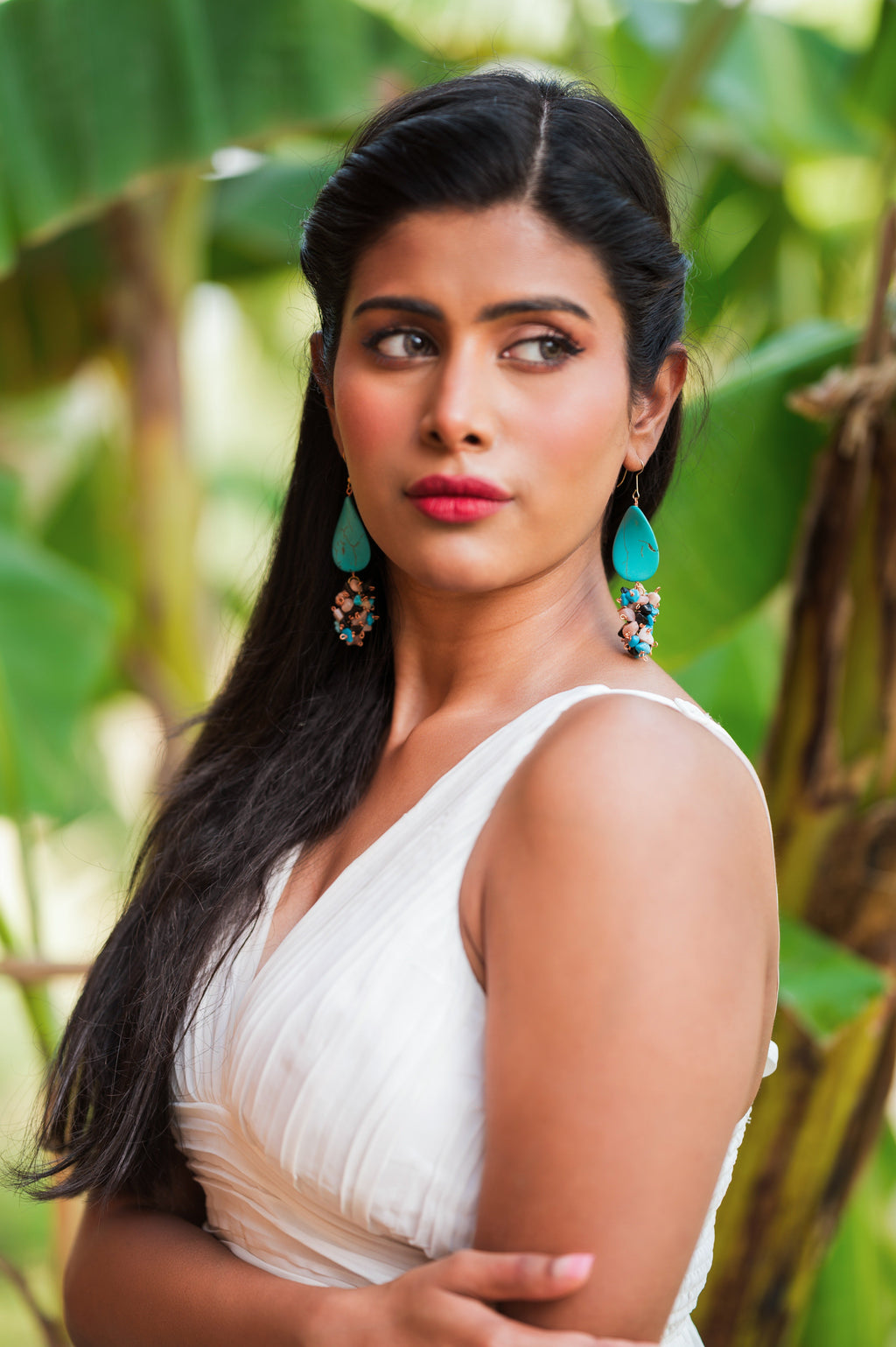 Leaf Shape Torquise Earring