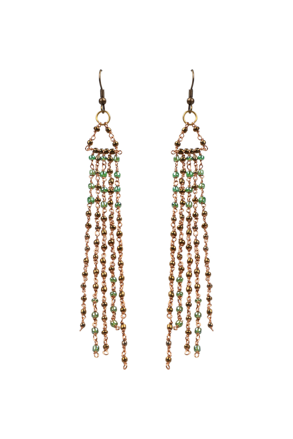 Glass Beads Curtain Earrings