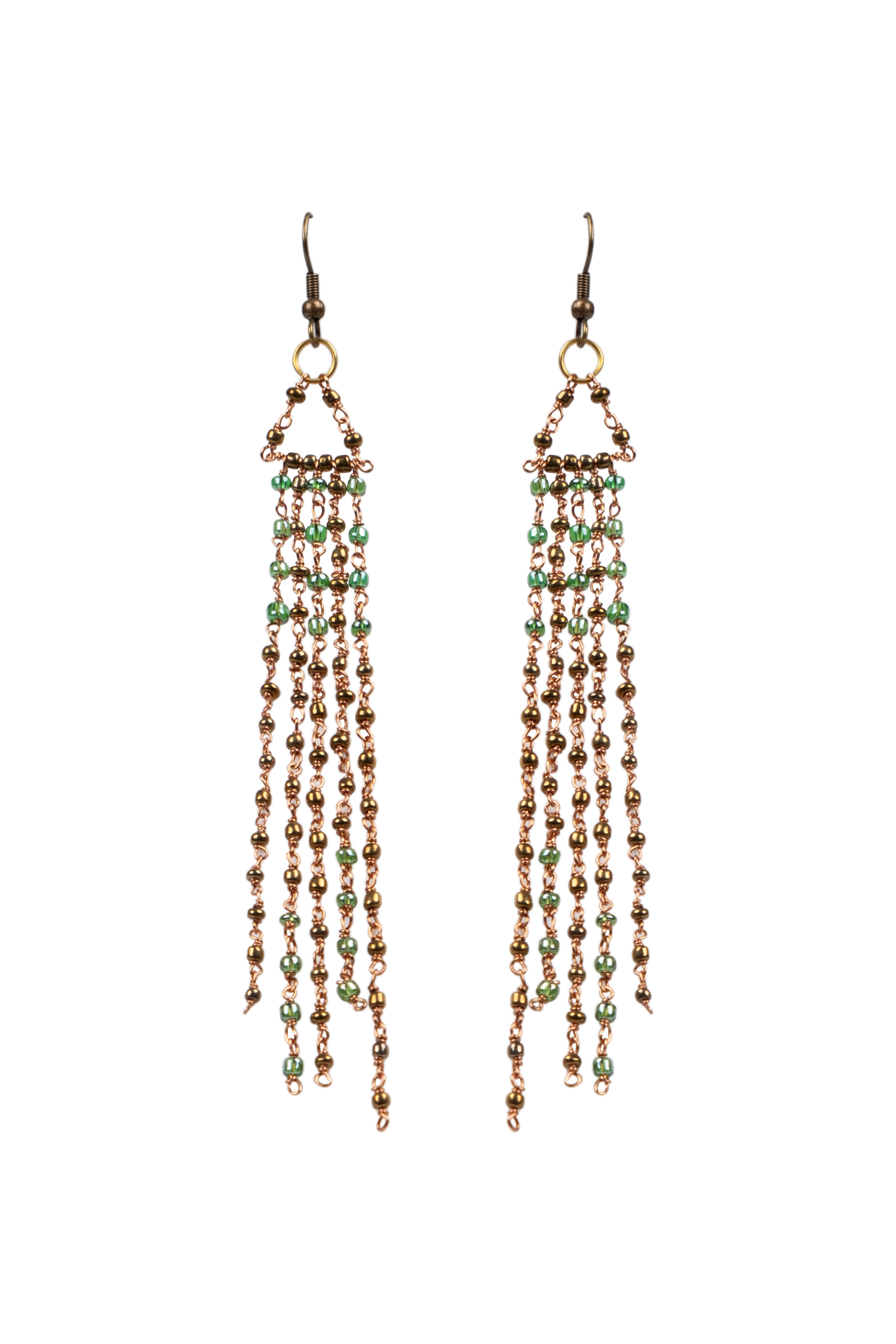 Glass Beads Curtain Earrings